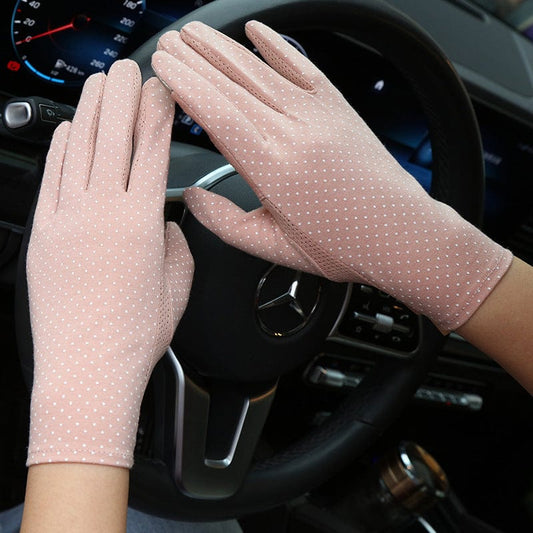 Gants de protection solaire en dentelle pour femmes adultes, pour la conduite en plein air, l'équitation, confortables, respirants, fins, à la mode, pour écran tactile