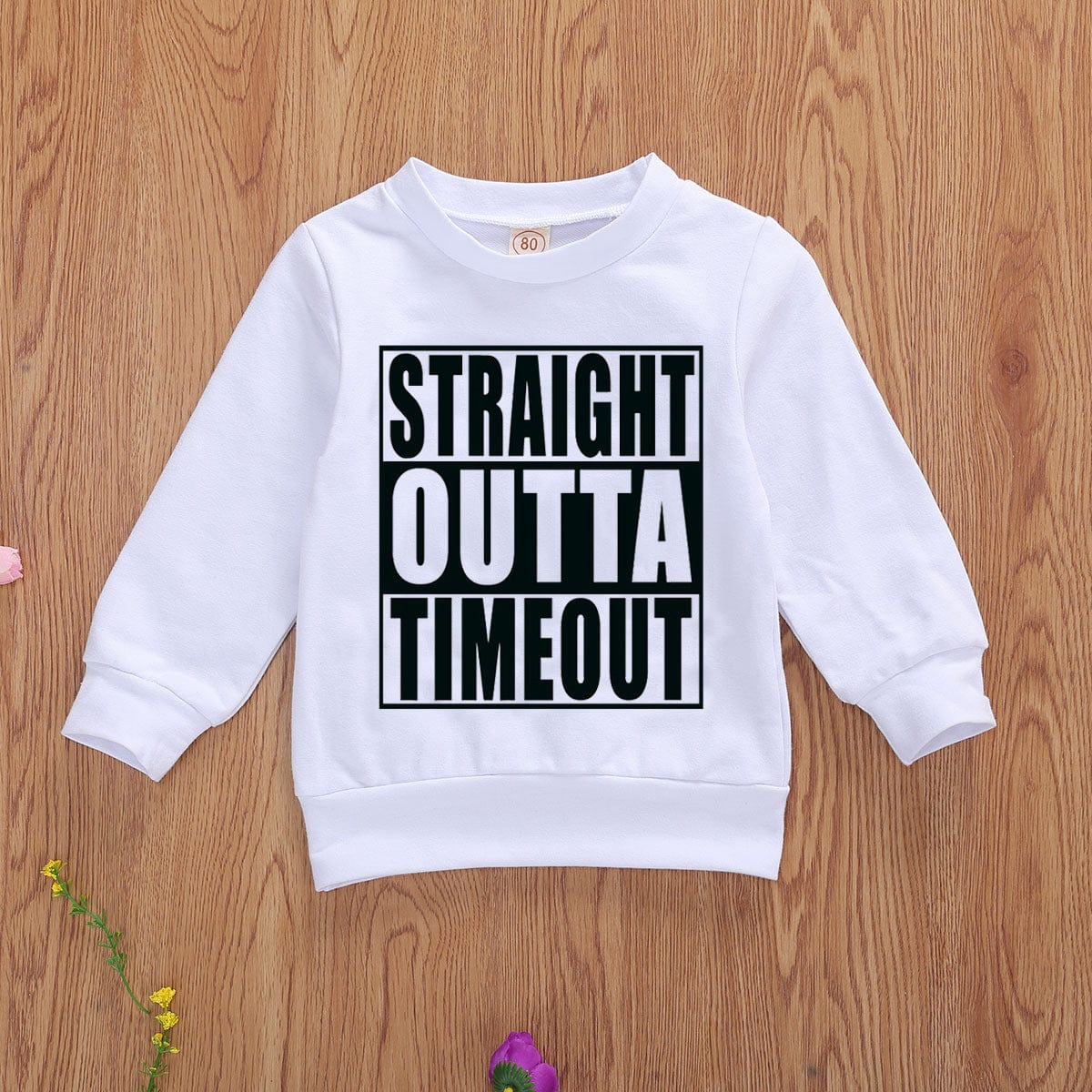 2020 foreign trade children's clothing cross-border TIMEOUT alphabet black and white casual long-sleeved sweater