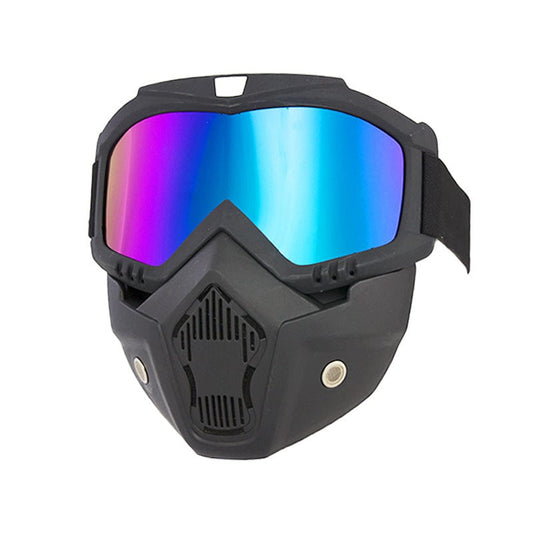 Masque d'équitation pour moto, miroir anti-vent, casque Harley, masque de sport de ski, lunettes coupe-vent