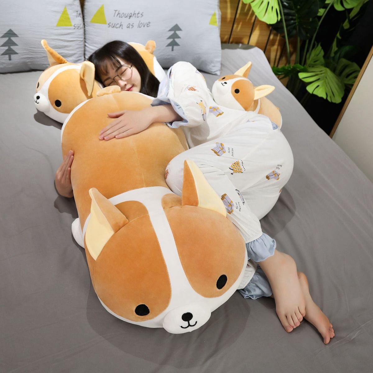 Kequi ass pillow cute checkfood plush toy doll ass hugging a sleeping soft body down cotton paddle