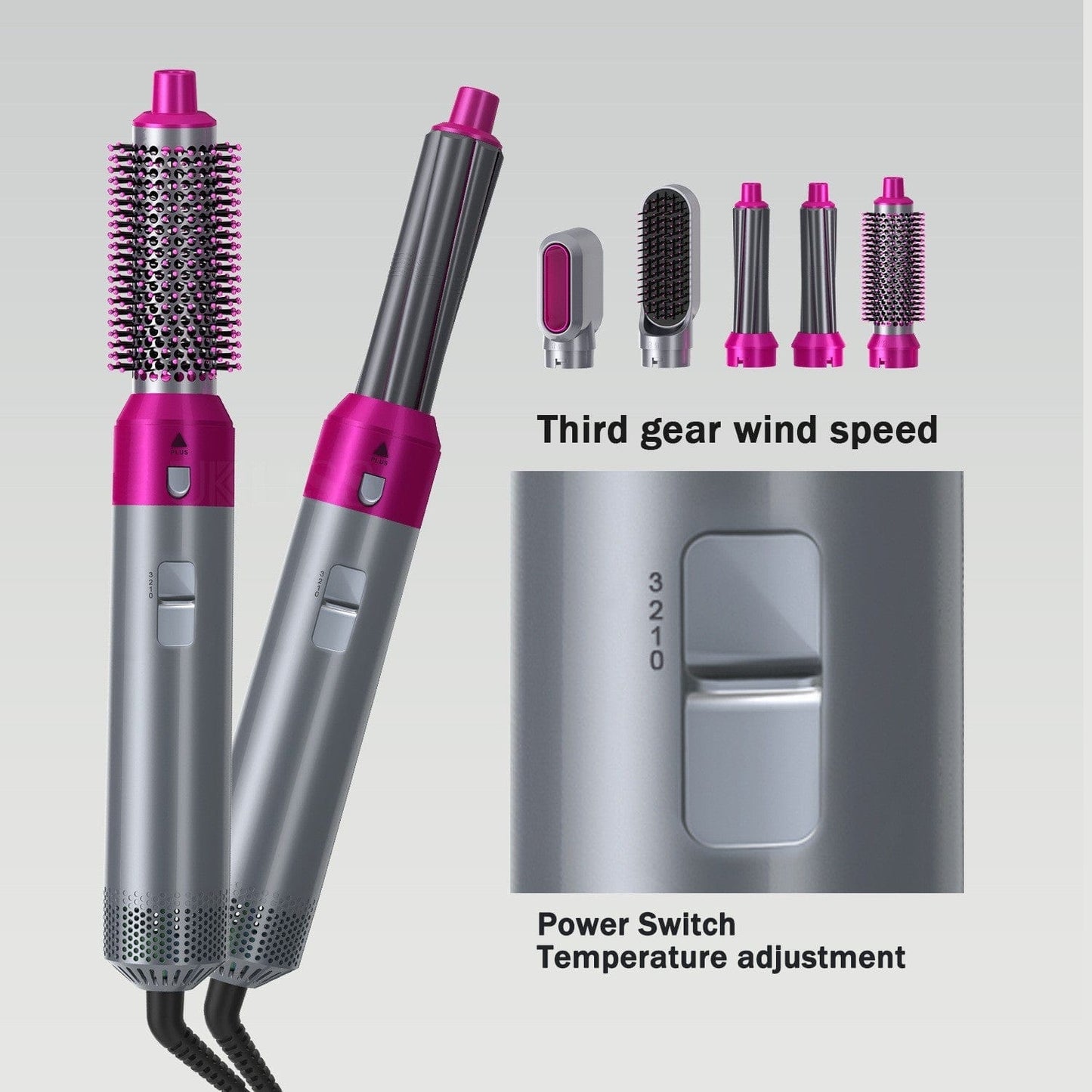 Cross-border e-commerce hair styling comb, electric hair dryer five-in-one hot air comb, automatic curling iron, curling straight