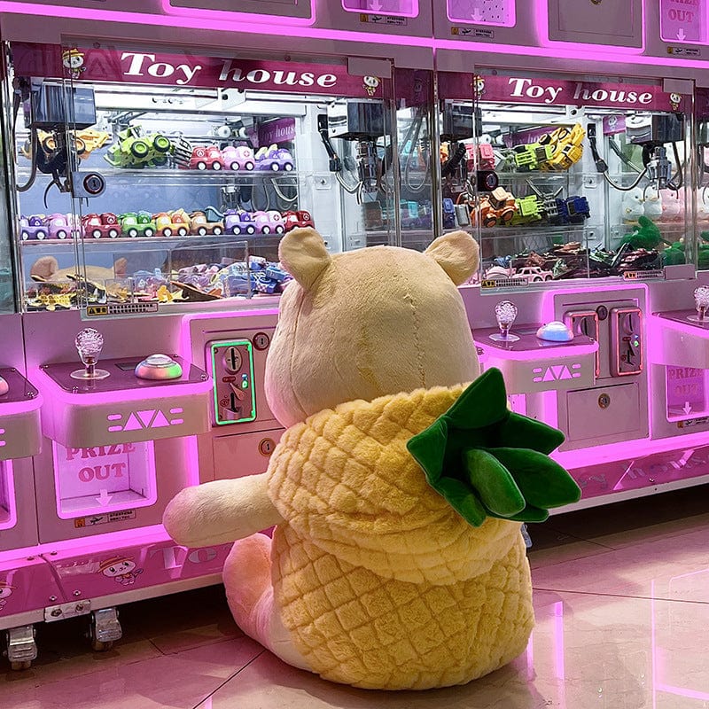 Pineapple Pooh Bear Doll Plush Toy Hat Detachable Doll Doll Sleeping Hug Bear Factory Wholesale
