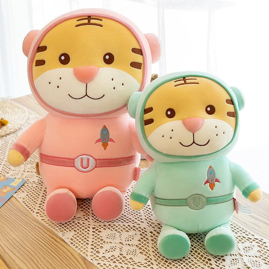 Tiger doll plush toy mascot cute change to space tiger gripper doll doll company activities gift