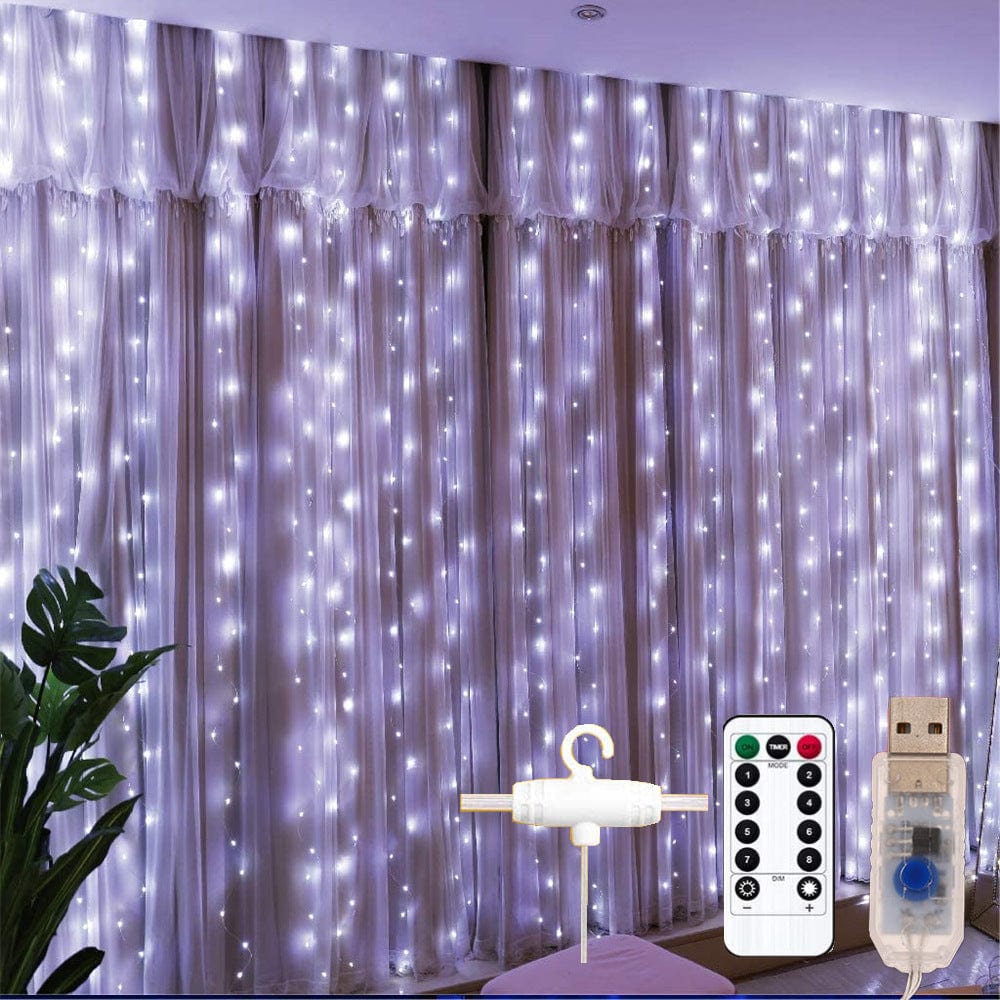 LED Curtain Lights with Remote Control for Room Decoration - Popular Starry Christmas Lights for Bedroom Setting