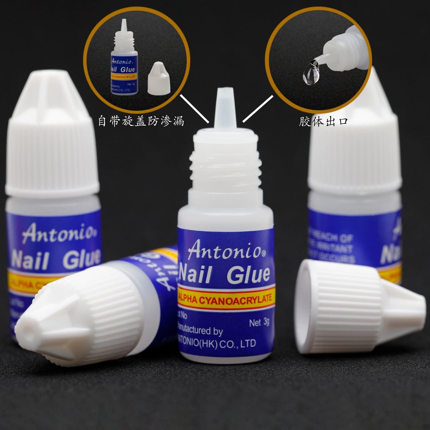 Supply cross-border nail supplies wholesale native water 3g nail glue blue bottle fake pieces special glue
