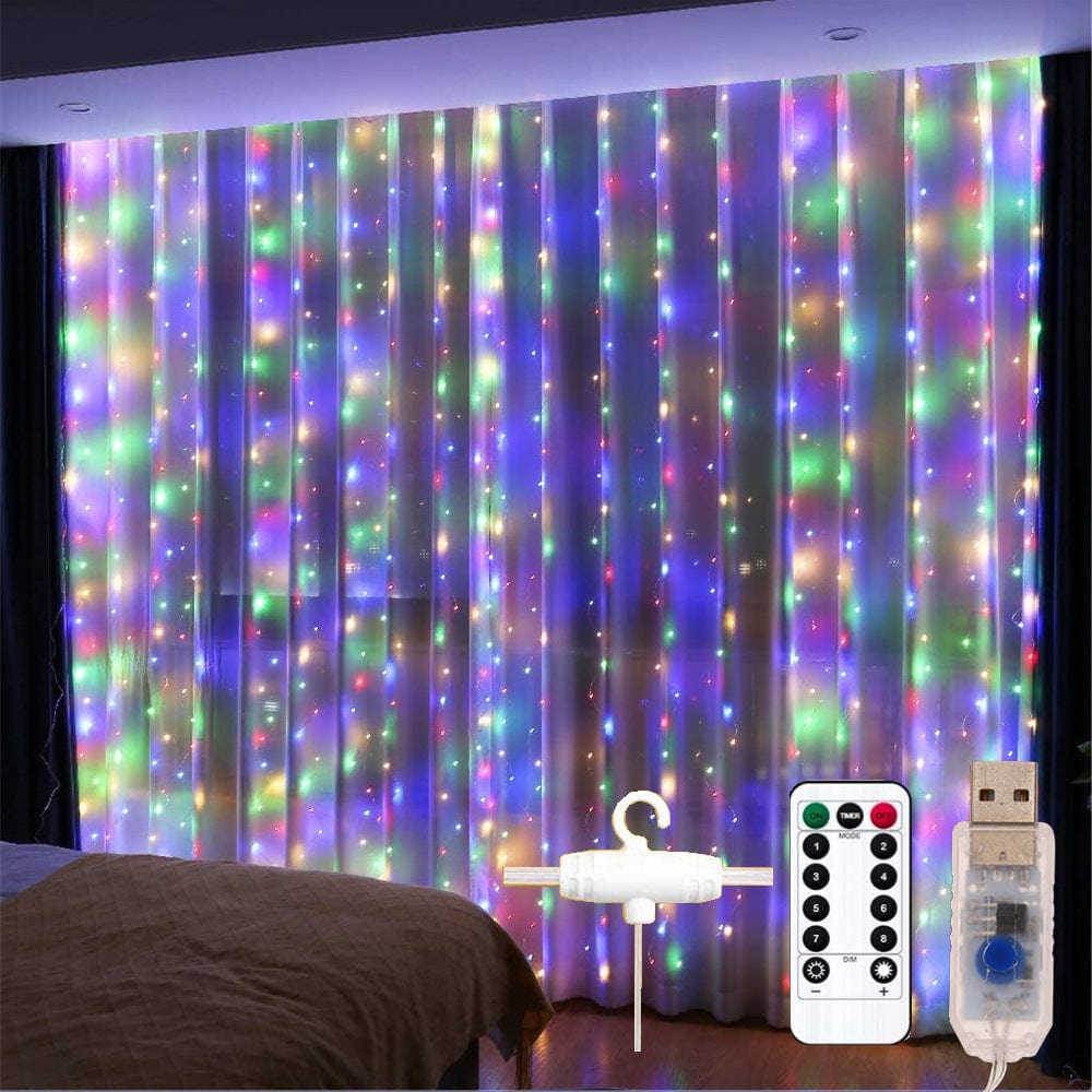 LED Curtain Lights with Remote Control for Room Decoration - Popular Starry Christmas Lights for Bedroom Setting