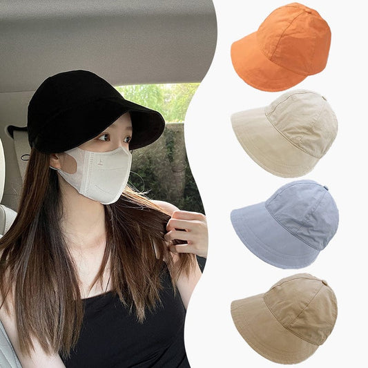 Ruth's same sunshade hat summer sunscreen Korean fashion drawstring foldable face small baseball fisherman hat women