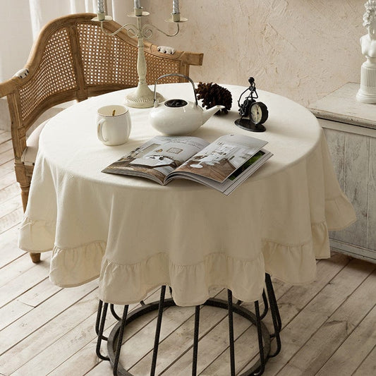 Household water wash cotton white tablecloth manufacturers spot sales round table tea several cloth simple modern round table wall towels