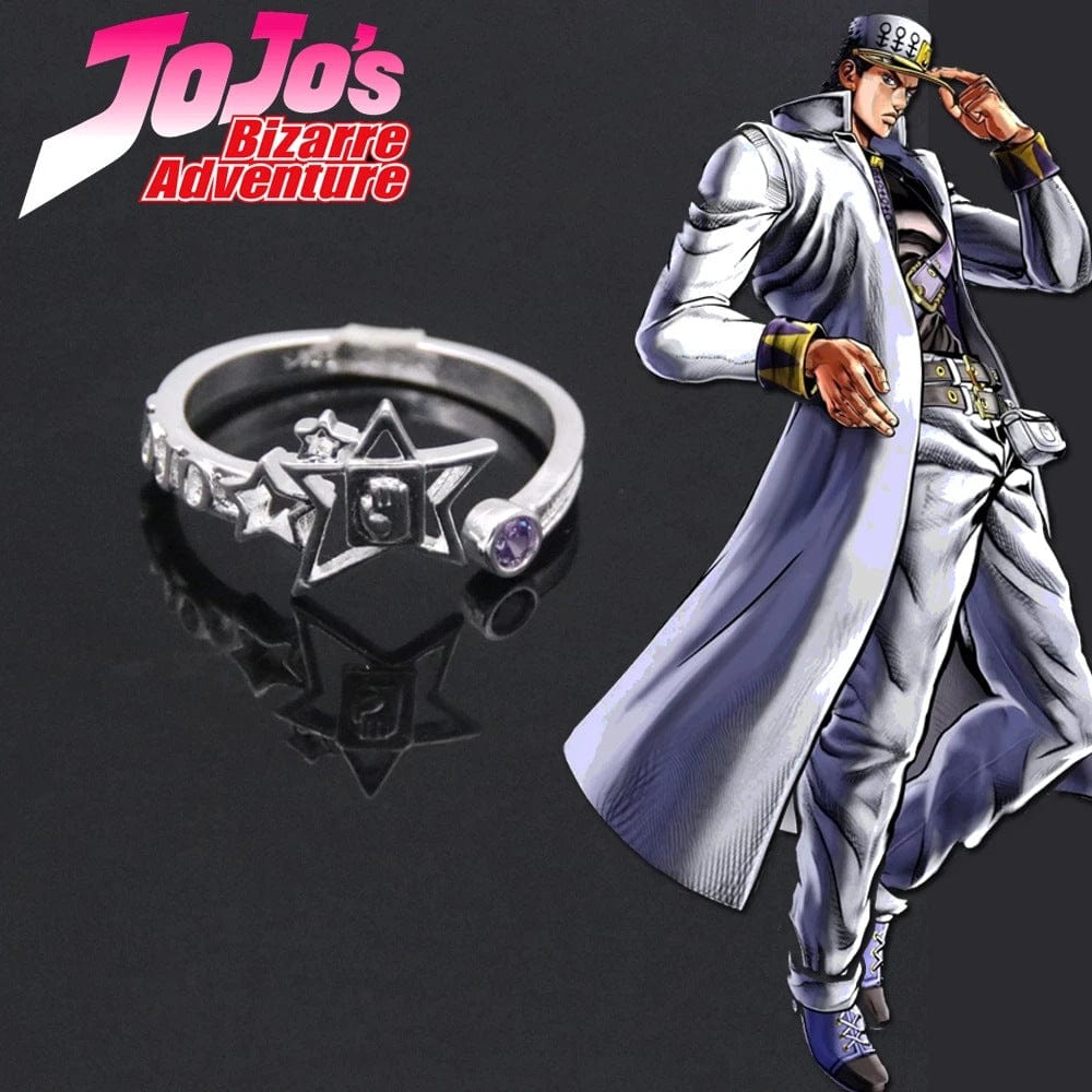 Anime JOJO's Bizarre Adventure périphérique Kujo Jotaro étoile anneau substitut platine étoile COS anneau