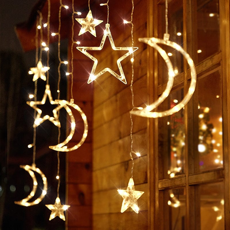 LED solar USB remote control light string stars Light star moonlight curtain lamp festival Christmas room outdoor decorative light