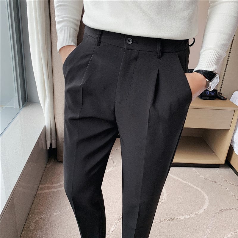 Vaticano FW3587 2021 otoño nueva tendencia de moda de los hombres de color sólido recto simple casual nueve puntos pantalones