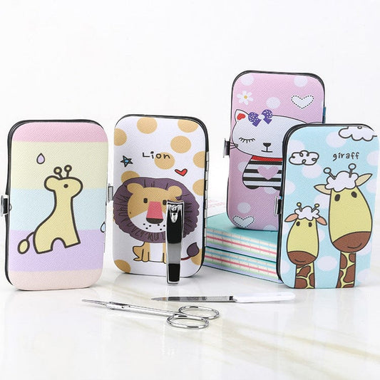 Small fresh cartoon nail knife set 7 sets of household beauty nail tools student gift nail sheath