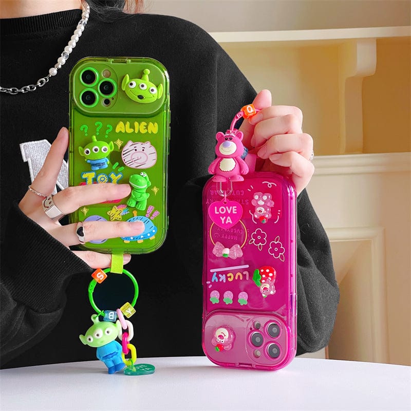 Cartoon three-dimensional doll pendant is suitable for iphone14Promax apple 13/12/11 mobile phone case xr make-up mirror