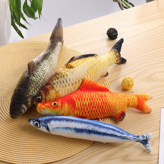 Cross-border wholesale funny cat toys simulation fish funny cat molars biting plush toy fish cat mint fish cat supplies