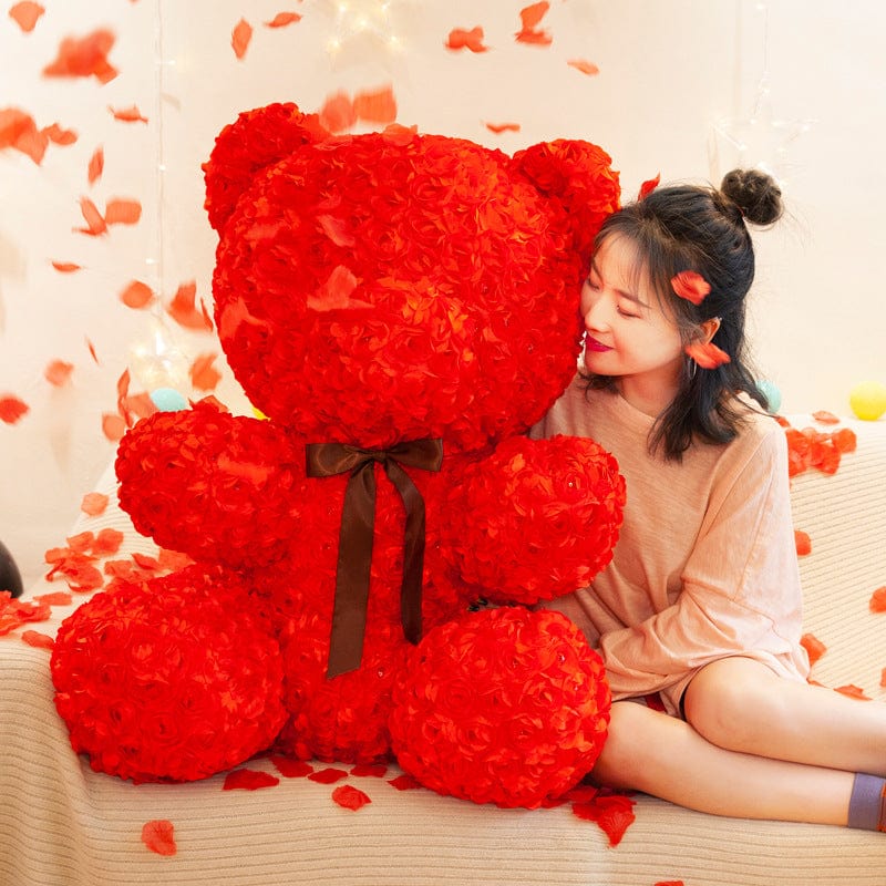 New cute rose bear doll plush toy cute bear hugging bear big bear doll gift gift to send girlfriend