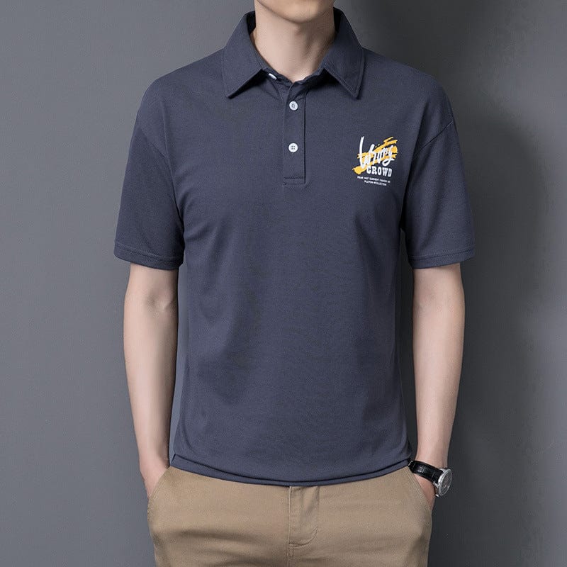 Camiseta polo de manga corta para hombre, top informal de tendencia de media manga de color sólido, novedad de verano 2021