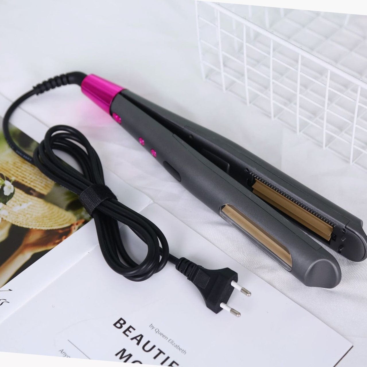Amazon hot hair lotter automatic straight hair comb Corn splint rotation wool electric rod female modeling electrical appliance