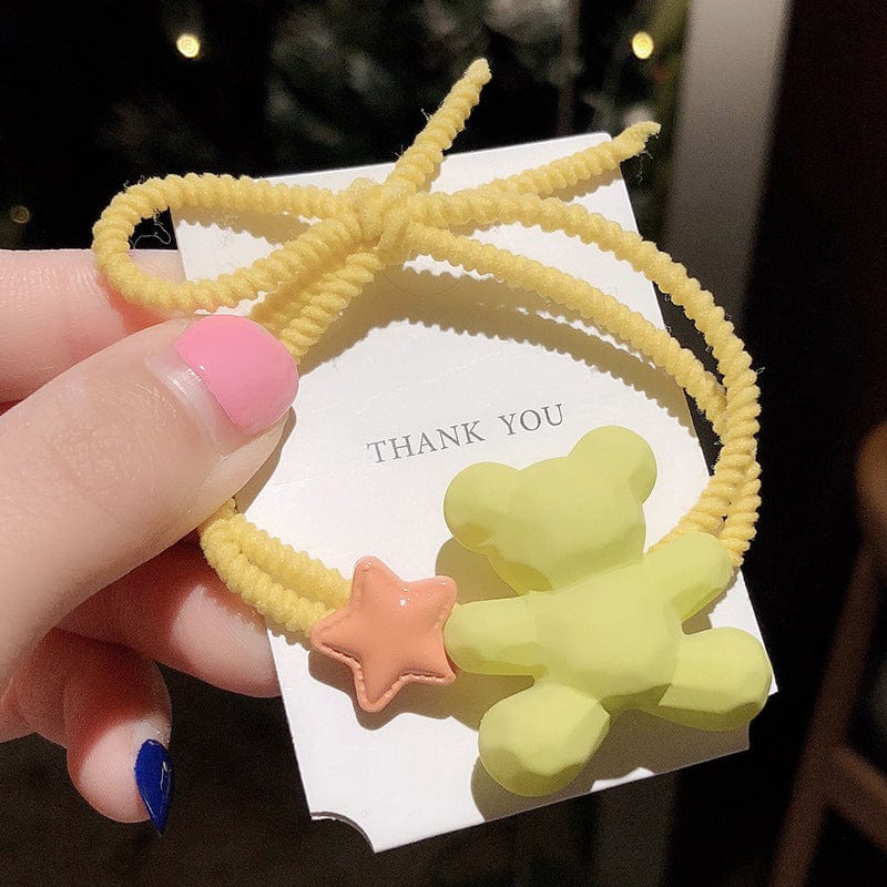 INS Japanese Fruit Cub Top Rope Macaron Color Color Haircut Rainbow Cartoon Hair Rope Summer Wholesale