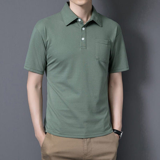 2021 summer new short-sleeved polo shirt casual men's solid color half sleeve trend top