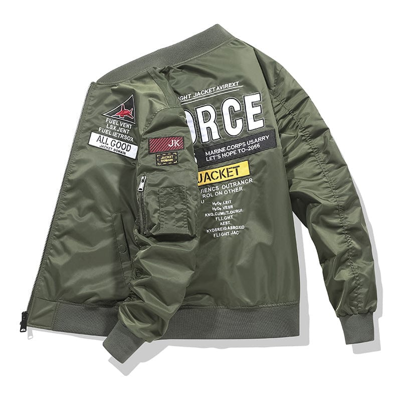 2021 new jacket male Air Force MA1 pilot embroidered baseball service large size jacket worker jacket tide