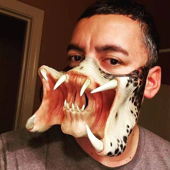 3D Mask Iron Blood Warrior Mask Mask Dog Ape Dinosaur Animal Latex Half Face Mask