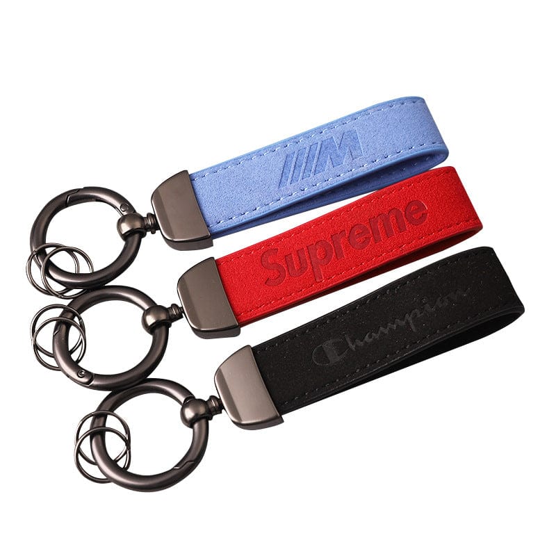 Keyring Strap Car keychain pendant BMW M tricolor Audi RS/Line Mercedes AMG Volkswagen R suede keychain