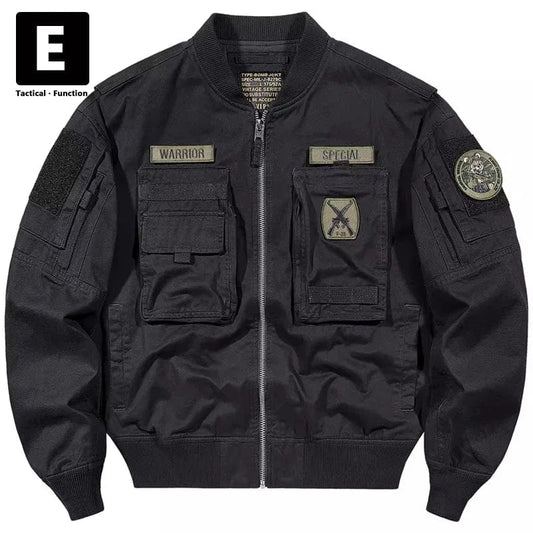 Black Bomber Jackets Men Baseball Jacket Spring Autumn Pilot Coat Male Techwear Outdoor Outerwear Cargo Jacket