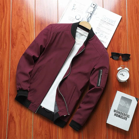Spring Men's Bomber Zipper Jacket Male Casual Streetwear Hip Hop Slim Fit Pilot Baseball Coats Men Clothing Plus Size 4Xl