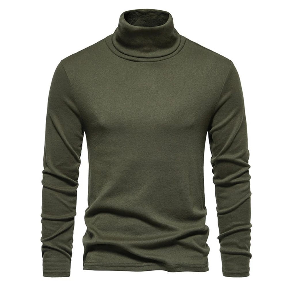 Fashion Man‘s Winter Sweater New Knit Turtleneck Solid Color Basic Tops T Shirt Jumper Pullovers Sweaters Male Clothing For Men