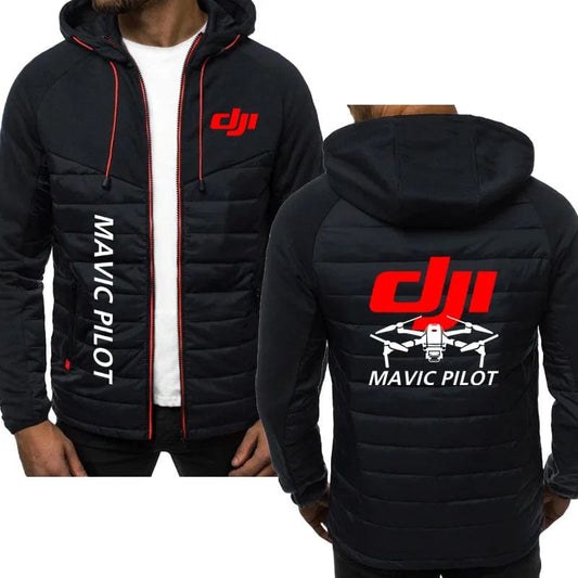 2023 Casual sports men's hooded jacket Dji drone pilot print hip hop jacket mens Spring Autumn Brand new Men's sweatshirt tops