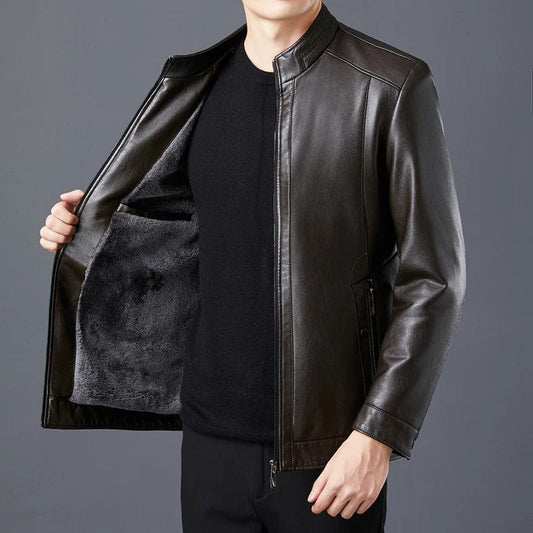 2023 Men Leather Suit Jacket Men Slim Fit Blazer Coat Men Fashion Leather Jacket Streetwear Casual Blazer Jacket Male Outerwear