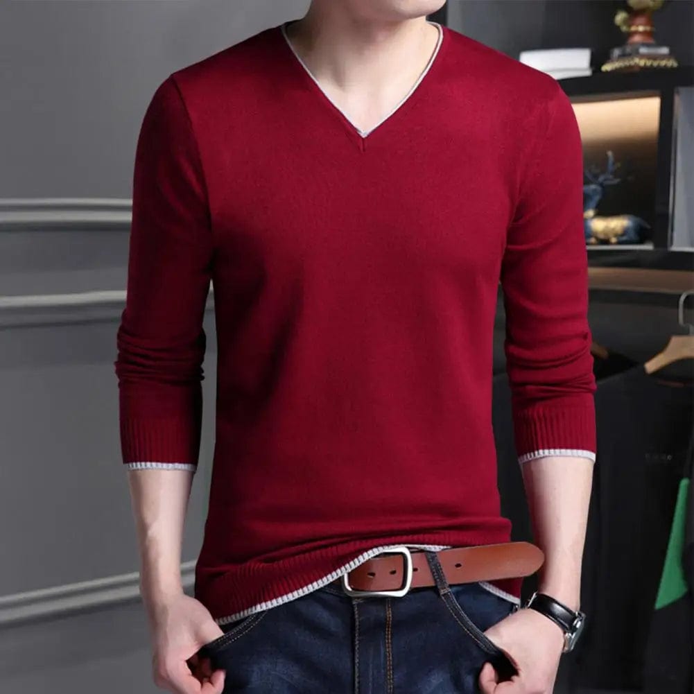 2022 Winter Sweaters Men Korean Fashion Streetwear V-Neck Sweaters Solid Color Men Cashmere Sweater Woolen Slim Trends M-3XL