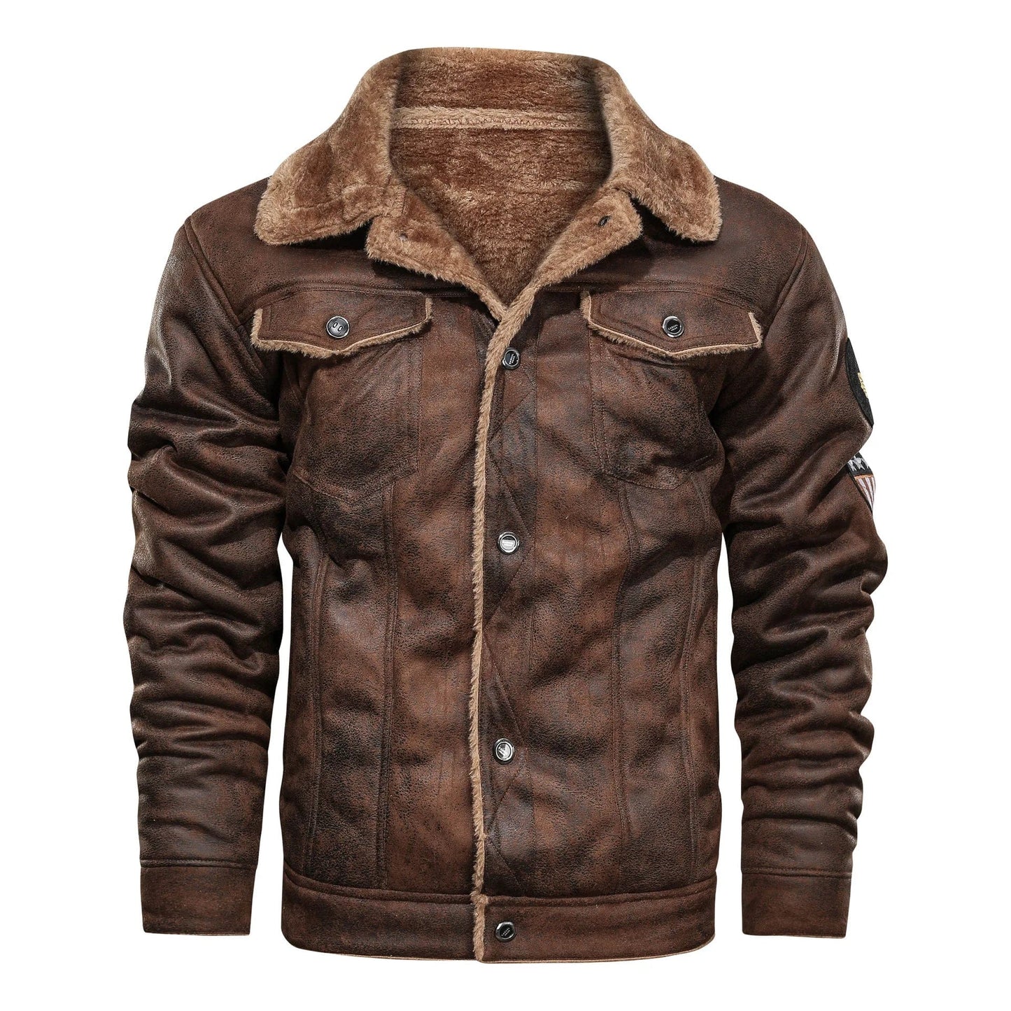 New Fashion Male Fleece Warm Coats Slim Fit Jackets Men Winter Bomber Jackets Leather and Fur Integrated Jackets And Coats4XL