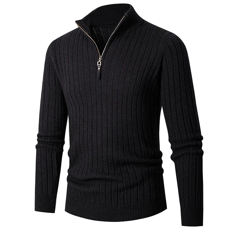 Brand Clothing Mens Turtlenecks Sweaters Knit Pullovers Solid Color Long Sleeved Sweater Male Oversize Zipper Basic Coats 3XL-M