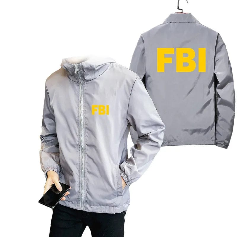 FBI United States FBI Shield Mens Bomber Zipper Jacket Male Casual Pilot Coat Unisex Zipper Pilot Parkas Clothing Plus Size 7XL