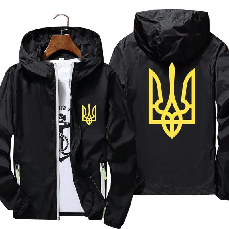 Men's Windbreaker Ukraine Ukrainian Logo Zipper Sports Pilot Thin Reflective Sunscreen Skin Ultra Light Jacket Coat Clothing 6XL