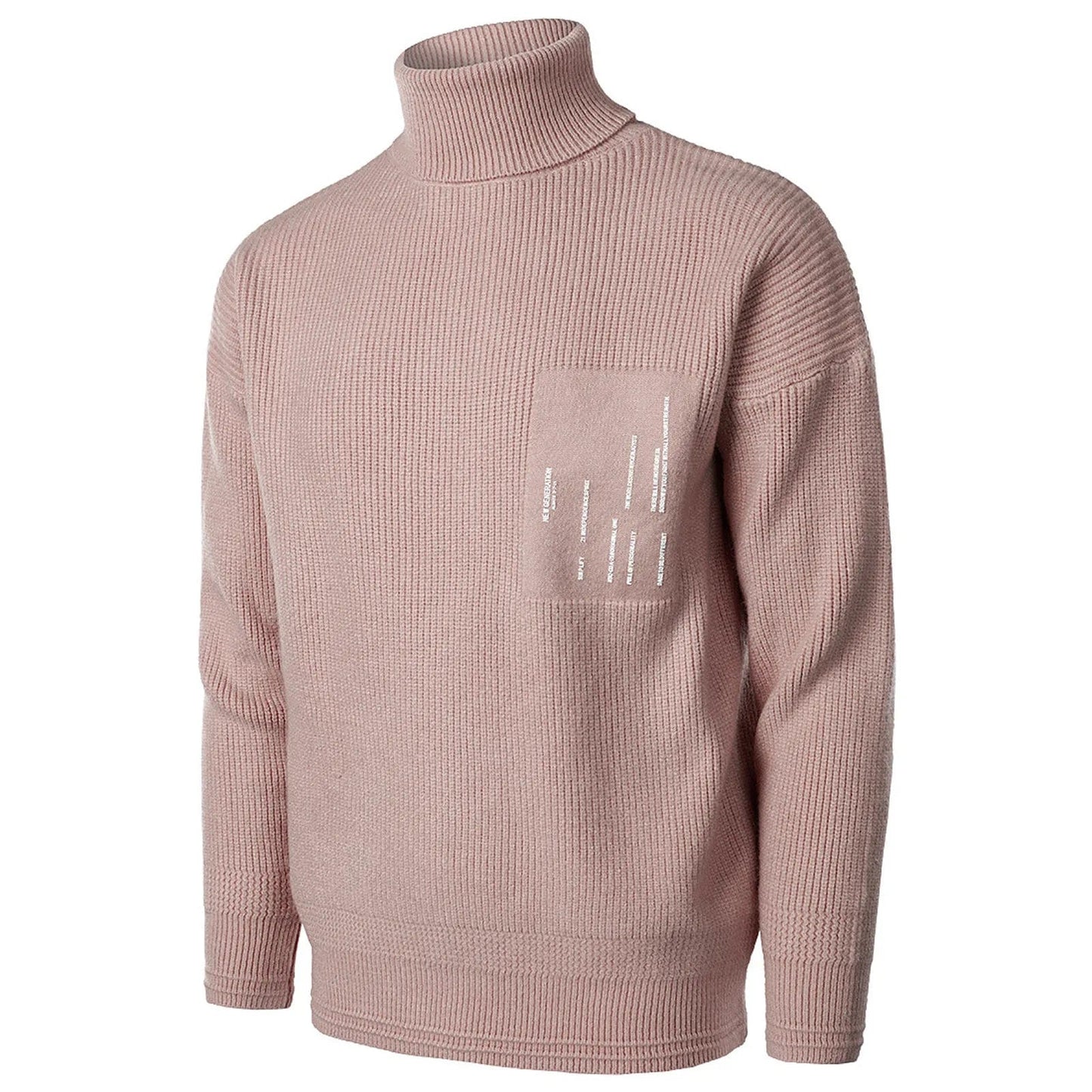 Men's Warm Sweater Top High Collar O-neck Long Sleeve Loose Chunky Knitted Pullover Sweater Jumper Tops Sweater