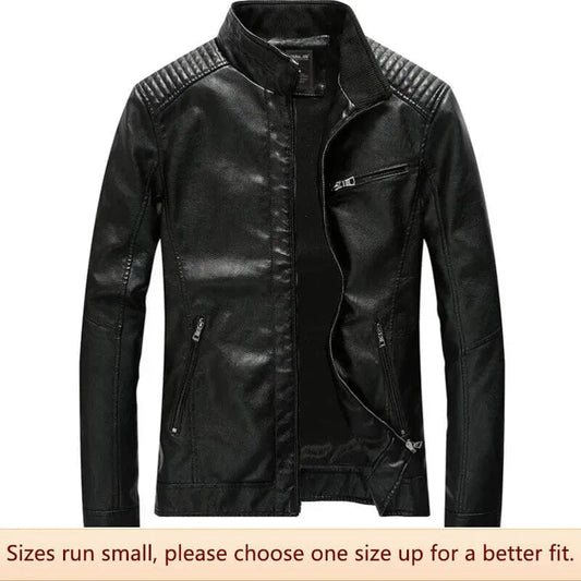 Men's Spring/autumn New Pu Leather Jacket Thin Motorcycle Leather Jacket Casual Scene