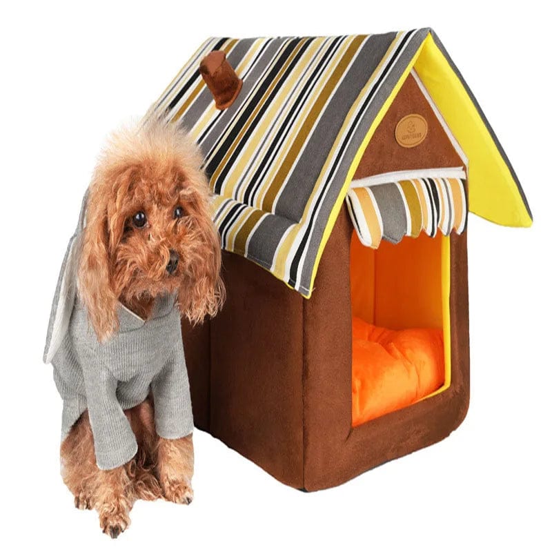 2019 New Pet House Foldable Bed Removable Double Pet House Fashion Cushion Basket Cute Animal Cave Pet Products