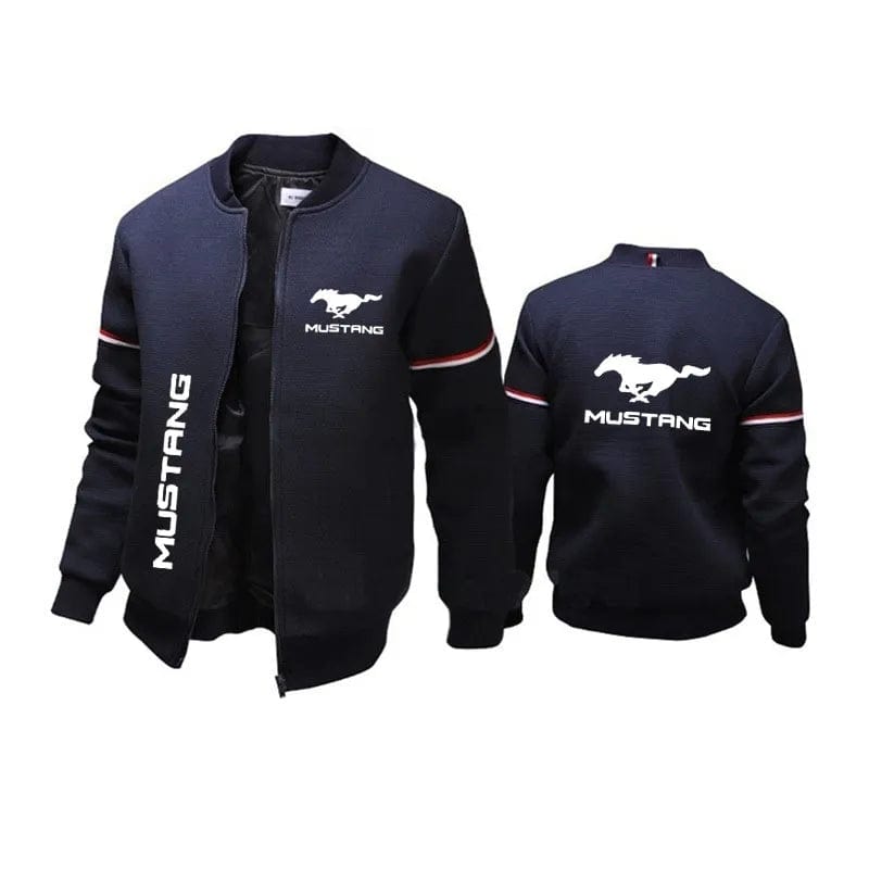 Business Men's Zipper Jacket High-end New Sweatshirt Mustang car logo print High Quality cotton Y2K Streetwear Baseball Jacket