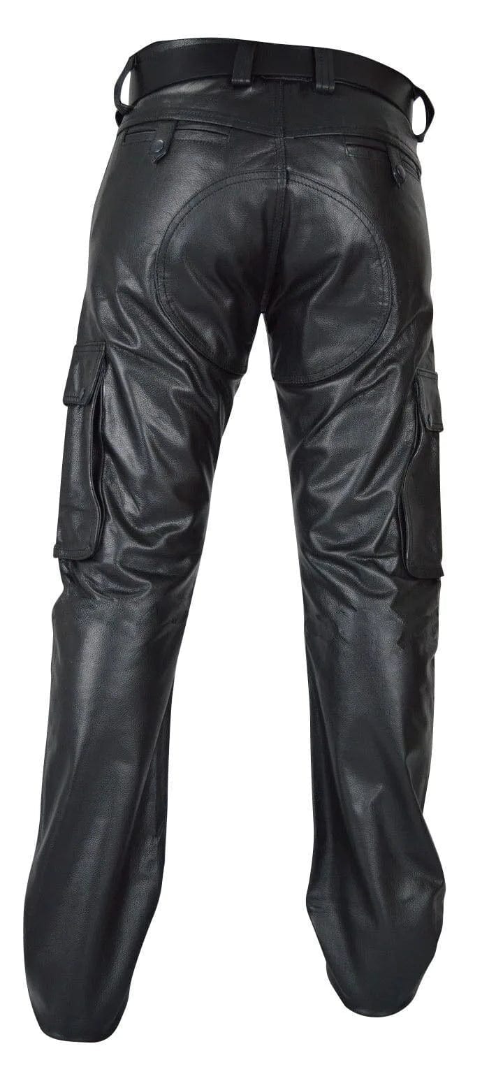 Men's Autumn Winter Pants Punk Retro Goth Slim Casual Long Pants Faux Leather Fashion Casual Solid Color Trousers Pencil Pants