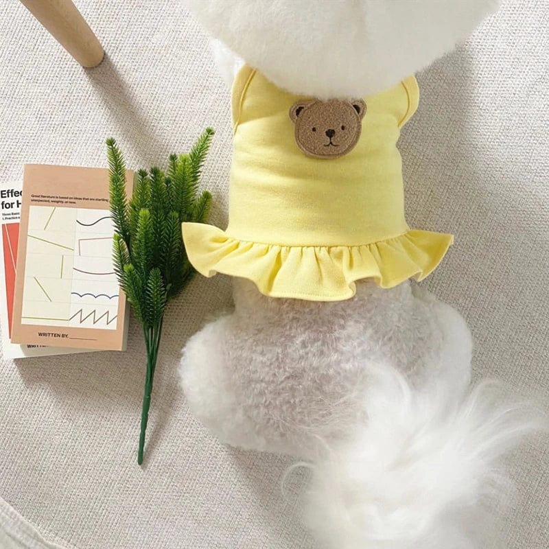 Thin Pet Skirt Spring Summer Schnauzer Clothes Teddy Soft Dress Puppy Solid Color Nightdress Pet Dog Unique Birthday Gift