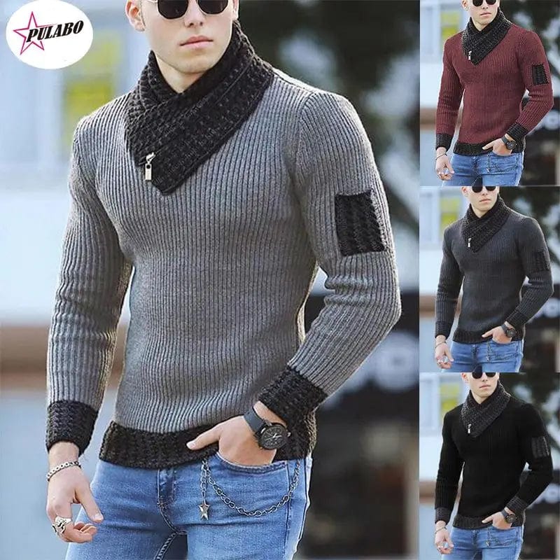 PULABO y2k Pullover Turtleneck Sweater Color Matching Trendy Sweater Casual Long-sleeved Top Spring Autumn Winter