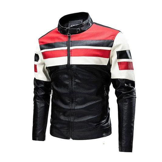 Men's Motorcycle Jacket Windproof Tight Casual Fashion Leather Jacket High Quality Men's Clothing Motorcycle Leather Jacket