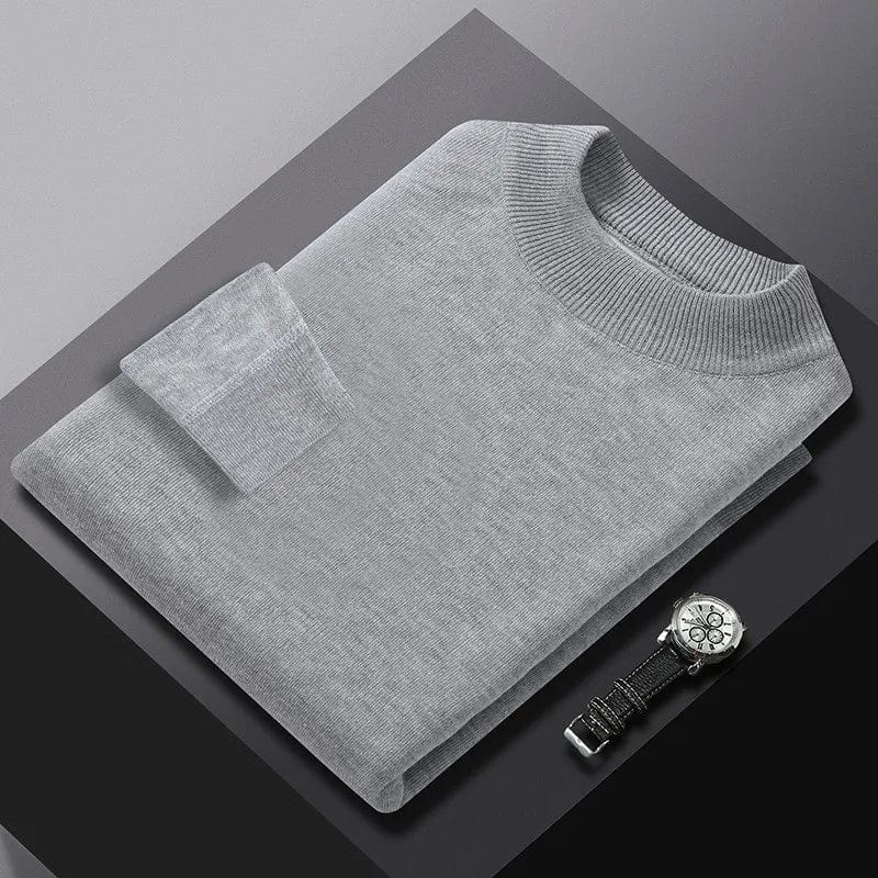 New High End Fashion Brand Knitted Pullover Sweater Men Half Turtle Neck Autum Winter Woolen Casual Jumper Clothes Men