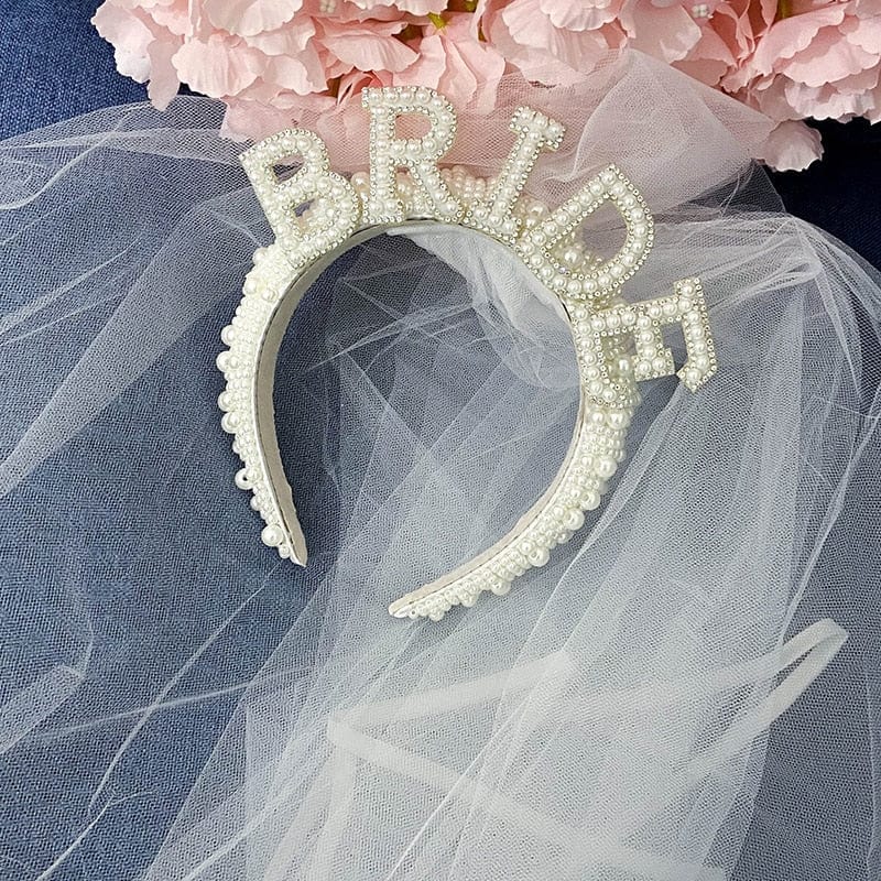 Bride To Be Pearl Crown Headband