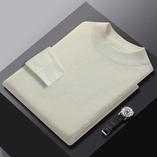 New High End Fashion Brand Knitted Pullover Sweater Men Half Turtle Neck Autum Winter Woolen Casual Jumper Clothes Men