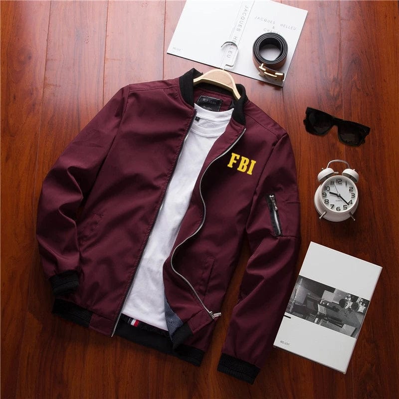 FBI Autumn Men's Bomber Zipper Jacket Male Casual Streetwear Hip Hop Slim Fit Pilot Baseball Coats Men Clothing Plus Size 4XL