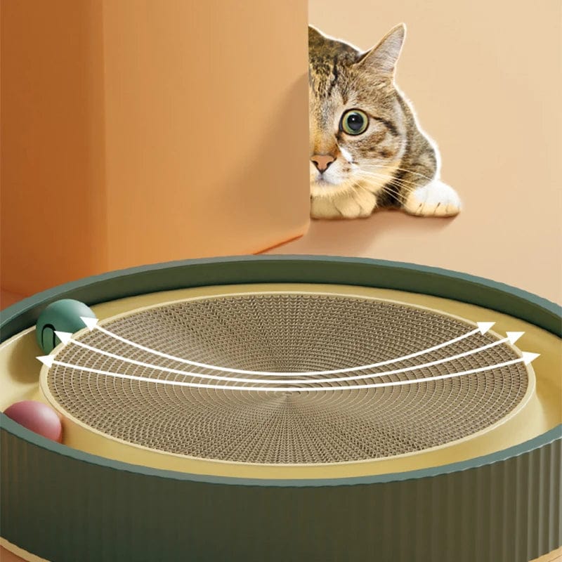 Funny Pet Cat Turntable Ball Toy Cat Scratching Board Track Grind Claw Training Corrugated Paper Wear-resistant Scratcher Supply