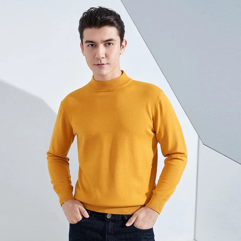 Soft Cashmere Cotton Blend Half Turtleneck Men Sweater 2023 Autumn Winter Comfortable Warm Knitted Pullover Jumper Pull Homme